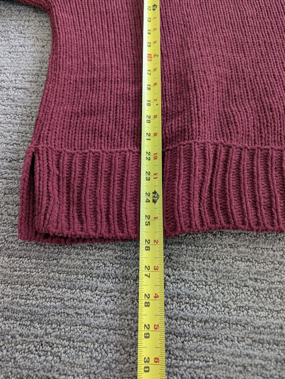 Aerie Like Candy Crew Sweater in Deep Cherry Cozy Chenille Loose Fit - Picture 9 of 13
